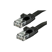 Monoprice Flexboot Flat Cat6 Ethernet Patch Cable - Snagless Rj45_ Flat_ 550mhz_ Utp_ Pure Bare Copper Wire_ 30awg_ 25ft_ Black (40888)