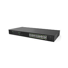Hanwha Vision Wisenet Sky Switch Sw18m (16 Port Managed Poe+, With 2xgig Uplink) (ENSW18M001)