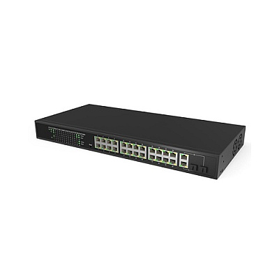 Hanwha Vision Wisenet Sky Switch Sw26m (24 Port Managed Poe+, With 2xgig Uplink) (ENSW26M001)