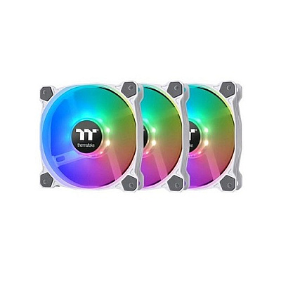 Thermaltake Pure Argb White 120mm Case Fan, 3 Pack (CLF127PL12SWA)