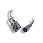 Monoprice Power Cord Splitter - Iec 60320 C14 To 2x Iec 60320 C13_ 16awg_ 13a/1625w_ Sjt_ Black_ 3ft (41095)