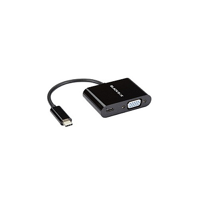 Black Box Usb-c Adapter - Usb-c To Vga Adapter With Power Delivery, 1920x1200 / 1080p, 60w (20v 3a), Dp 1.2 Alt Mode (VAUSBC31VGAC)