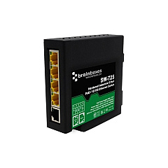 Brainboxes Hardened Industrial 5 Port Poe 10/100 Fast Ethernet Switch -40f To +158f (SW725)