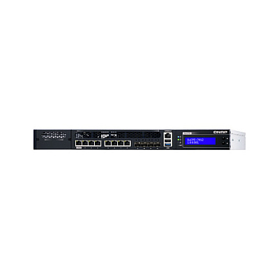 QNap Rackmount Ucpe Qucpe-7012-d2166it Intel Xeon D-2166it 12c/24t 2.0 Ghz, Up To 3ghz, 64gb Ddr4 Ecc Ram, 4x 10gbe (sfp+), 8x2.5gbe (QUCPE7012D2166NT64GUS)