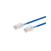 Monoprice Slimrun Cat6a Ethernet Patch Cable - Snagless_ Double Shielded_ Component Level_ Cm_ 30awg_ 3ft_ Blue (42969)