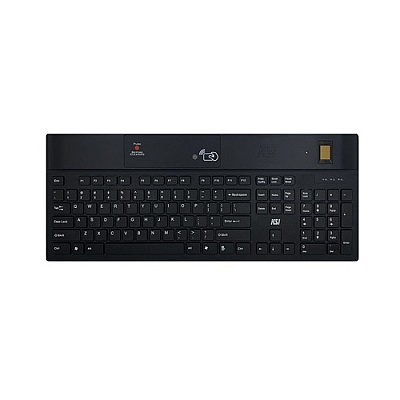 Key Source International 104 Usb Kb W/rfid Dual Freq, Bio Fingerprint, & Cleaning Button (1700SXHFFFB21)