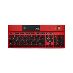 Key Source International 104 Usb Kb W/rfid Dual Freq, Bio Fingerprint, & Cleaning Button, Red (1700SXHFFFB21RED)