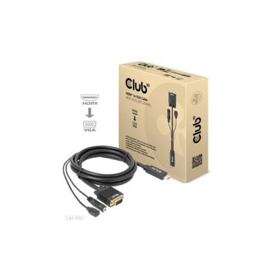 Club 3D Hdmi To Vga Cable 6.56ft Full Hd 1080p (CAC1712)