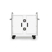 Bretford 32x Link Cart, Network Ready, Arctic White W/ Aluminum Rails (MDMLAP32NRAWAL)