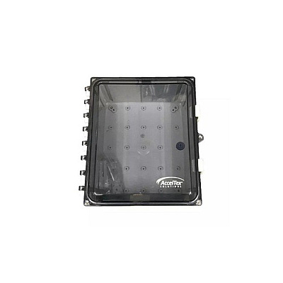 Acceltex Solutions 12x10x6 Polycarb Enclosure With Clear Door, Latch Lock, Universal Backplate (ATS12106PCLCGUBPTB)
