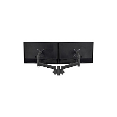 Atdec Dynamic Display Mount For Dual Monitors, Landscape-to-portrait Rotation, Flat Displays To 20lbs, Curved Displays To 13.5 Lbs, Black (AWMS2D13FB)