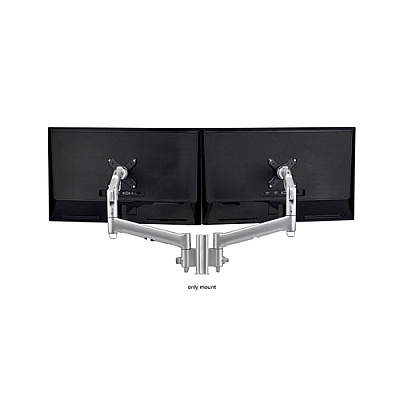 Atdec Dynamic Display Mount For Dual Monitors, Landscape-to-portrait Rotation, Flat Displays To 20lbs, Curved Displays To 13.5 Lbs, Silver (AWMS2D13FS)