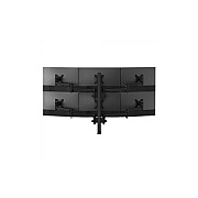Atdec Six-arm Combination Mount For Displays Up To 24", Suits Flat Screen Monitors Up To 20 Lbs, Curved Screen Monitors Up To 17.6 Lbs, Black (AWMS613717HB)