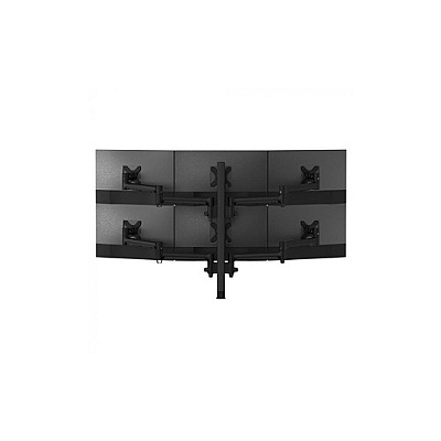 Atdec Six-arm Combination Mount For Displays Up To 24", Suits Flat Screen Monitors Up To 20 Lbs, Curved Screen Monitors Up To 17.6 Lbs, Black (AWMS613717HB)