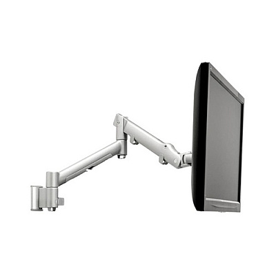 Atdec Spring Assisted Single Display Wall Mount, Dynamic, Supports Flat Monitor Screens Up To 20 Lbs, Curved Monitor Screens Up To 13.5 Lbs, Black (AWMSDW6B)