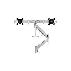 Atdec Direct To Desk Dual Display Crossbar Dynamic Arm Desk Mount, Dual Monitor Mount, Suits Displays To 15lbs And 27", Vesa 75x75 And 100x100, Black (AWMSRHXBHB)