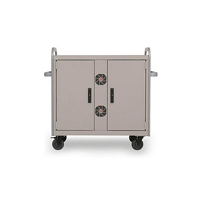 Bretford 32x Link Cart, Network Ready, Champagne W/ Aluminum Rails (MDMLAP32NRCHAL)