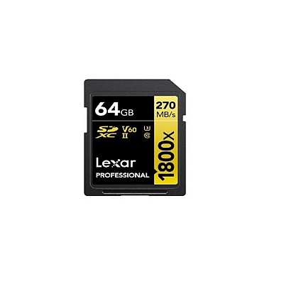 Lexmark Lexar Professional Sdxc Memory Card, 1800x 64gb, Class 10, Uhs-ii, U3, Gold Series, 2/pk (LXALSD1800064GB2NNU)