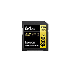 Lexmark Lexar Professional Sdxc Memory Card, 1800x 64gb, Class 10, Uhs-ii, U3, Gold Series (LXALSD1800064GBNNNU)