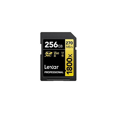 Lexmark Lexar Professional Sdxc Memory Card, 1800x 256gb, Class 10, Uhs-ii, U3, Gold Series (LXALSD1800256GBNNNU)