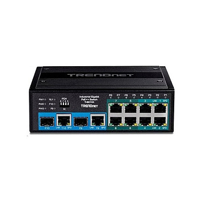 Trendnet 10-port Industrial Gigabit Poe++ Din-rail Switch (TIBG104)