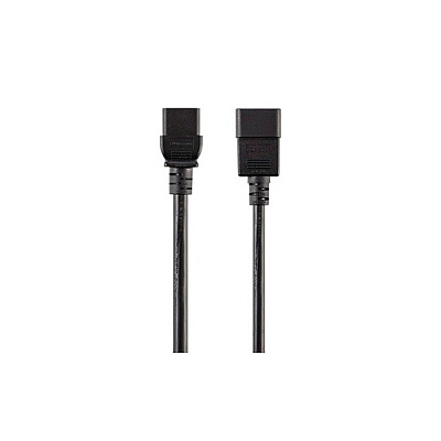 Monoprice Heavy Duty Extension Cord - Iec 60320 C20 To Iec 60320 C19_ 12awg_ 20a/2500w_ Sjt_ 250v_ Black_ 2ft (40128)