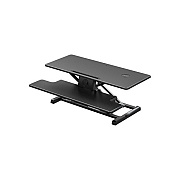 Monoprice Workstream By Electric Sit-stand Compact Workstation Desk Converter With Built-in Wireless Charging Pad, 37in (36080)