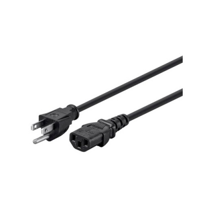 Monoprice Power Cord - Nema 5-15p To Iec 60320 C13_ 14awg_ 15a/1875w_ 3-prong_ Black_ 1ft_ 6-pack (39786)