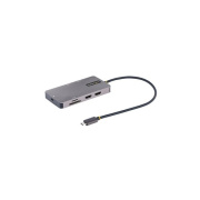 Startech.Com Usb C Adapter, Dual Hdmi Video, 4k 60hz, 2pt 5gbps Usb-a 3.1 Hub, 100w Power Delivery, Gbe, Sd/microsd, 12in/30cm Cable, Travel Laptop Dock (120B-USBC-MULTIPORT)
