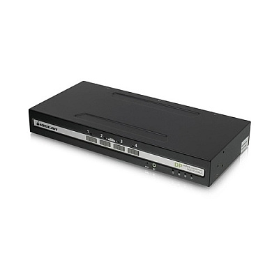 Iogear 4-port Single View Secure Kvm Switch W/displayport/hdmi And Audio Support (GCS1414TAA4UN)