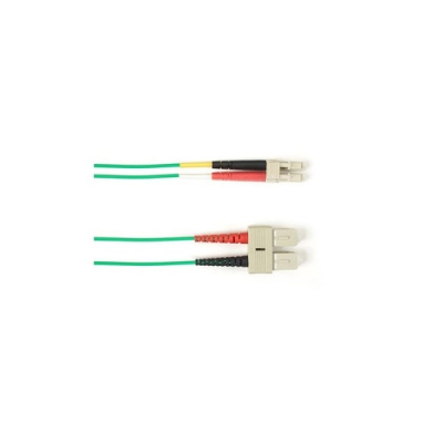 Black Box Om4 50/125 Multimode Fiber Optic Patch Cable - Ofnp Plenum, Sc To Lc, Green, 3-m (9.8-ft.), Gsa, Taa, Non-returnable/non-cancelable (FOCMPM4003MSCLCGN)
