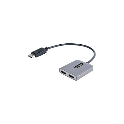 StarTech Dp To Dual Hdmi Mst Hub - Dual Hdmi 4k 60hz - Displayport Multi Monitor Adapter W/ 1ft Cable - Dp 1.4 Multi Stream Transport Hub (MST14DP122HD)
