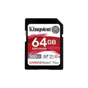 Kingston 64gb Canvas React Plus Sdxc Uhs-ii 300r/260w U3 V90 For Full Hd/4k/8k (SDR2/64GB)