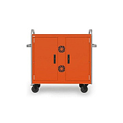 Bretford 32x Link Cart, Network Ready, Tangerine W/aluminum Rails (MDMLAP32NRTAGAL)