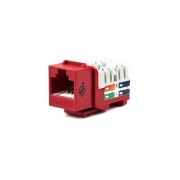 Weltron Category 6a Keystone Punchdown Jack; Red (44678C6ARD)