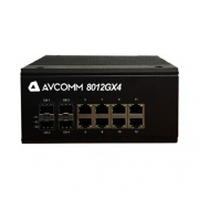 Avcomm Technologies 12-port Fully Managed Industrial Ethernet Switch, 8 Rj45 Ports 10/100/1000base-t(x), 4 Sfp Slots 100/1000basesfp+, Avcomm (8012GX4)