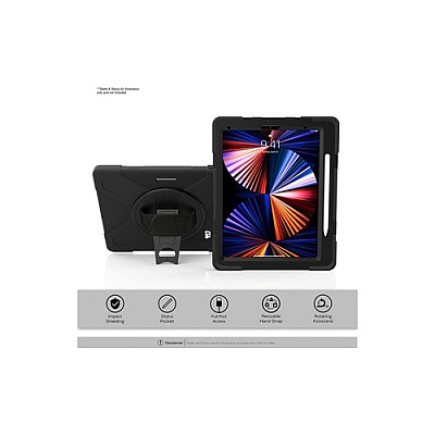 CTA Digital Protective Case With Built-in Kick Stand And Hand Strap For Ipad 12.9 (PADPCGKHD12)