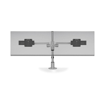 Hcw Distributing Staxx Dual Monitor Pole Mount With Sliders, Silver. Taa (STX02SLD124)