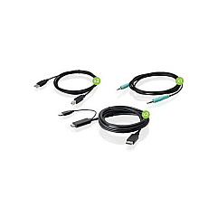 Iogear 6ft 4k60hz Dual View Hdmi To Displayport, Usb Kvm Cable Kit With Audio (G2L89202UN)