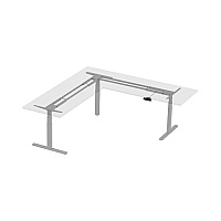 Monoprice Sit-stand Desk, L-shapr, Frame Only, 3-motor, Gray (34829)