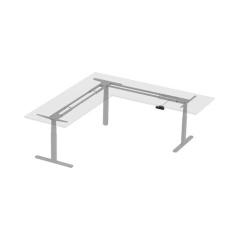 Monoprice Sit-stand Desk, L-shapr, Frame Only, 3-motor, Gray (34829)