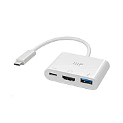 Monoprice 3-in-1 Adapter With Hdmi, Usb 3.0 Type-a, And Usb-c Outputs (43788)
