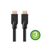 Monoprice 4k No Logo High Speed Hdmi Cable 25ft - Cl2 In Wall Rated 18 Gbps Black - 3 Pack (39532)