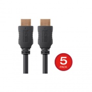Monoprice 4k High Speed Hdmi Cable 10ft - 18gbps Black - 5 Pack (39553)