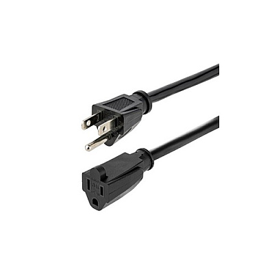 StarTech 15ft (4.5m) Heavy Duty Extension Cord, Nema 5 15p To Nema 5 15r Extension Cord, 15a 125v, 14awg, Heavy Gauge Extension Power Cable, Heavy Duty Ac Cord (HX15FPOWERCORD)