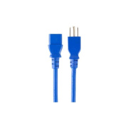 Monoprice Power Cord - Nema 5-15p To Iec 60320 C13_ 14awg_ 15a/1875w_ 125v_ 3-prong_ Blue_ 2ft (42061)