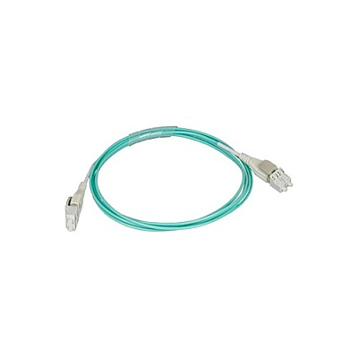 Monoprice Om3 Fiber Op. Cable - Reverse Polarity Lc/lc Uniboot_ Ul_ 50/125 Type_ 10gb_ Aqua_ 3m_ Corning (43105)