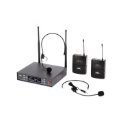 Monoprice Stage Right By 200-channel Uhf Dual Headset Wireless Microphones System (600060)