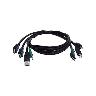 Black Box 10 Ft Kvm Usb Dual Hdmi Cable With Audio - Taa Compliant (SKVMCBL2HDMI10TAA)