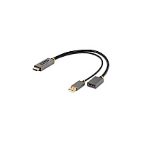 StarTech 1ft (30cm) Hdmi To Displayport Adapter, Active 4k 60hz Hdmi To Dp Adapter Cable, Hdr, Usb Powered, Extended Reach Hdmi 2.0 To Dp 1.2 Converter (128HDMIDISPLAYPORT)
